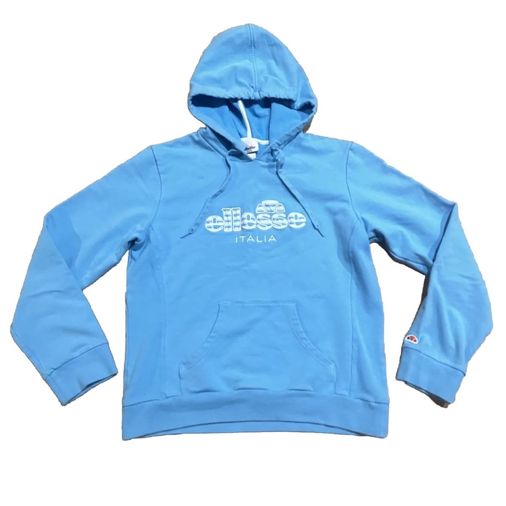 vintage 2000s ELLESSE PERUGIA ITALIA SPORTSWEAR Blue LOGO Hoodie Jacket Sweater